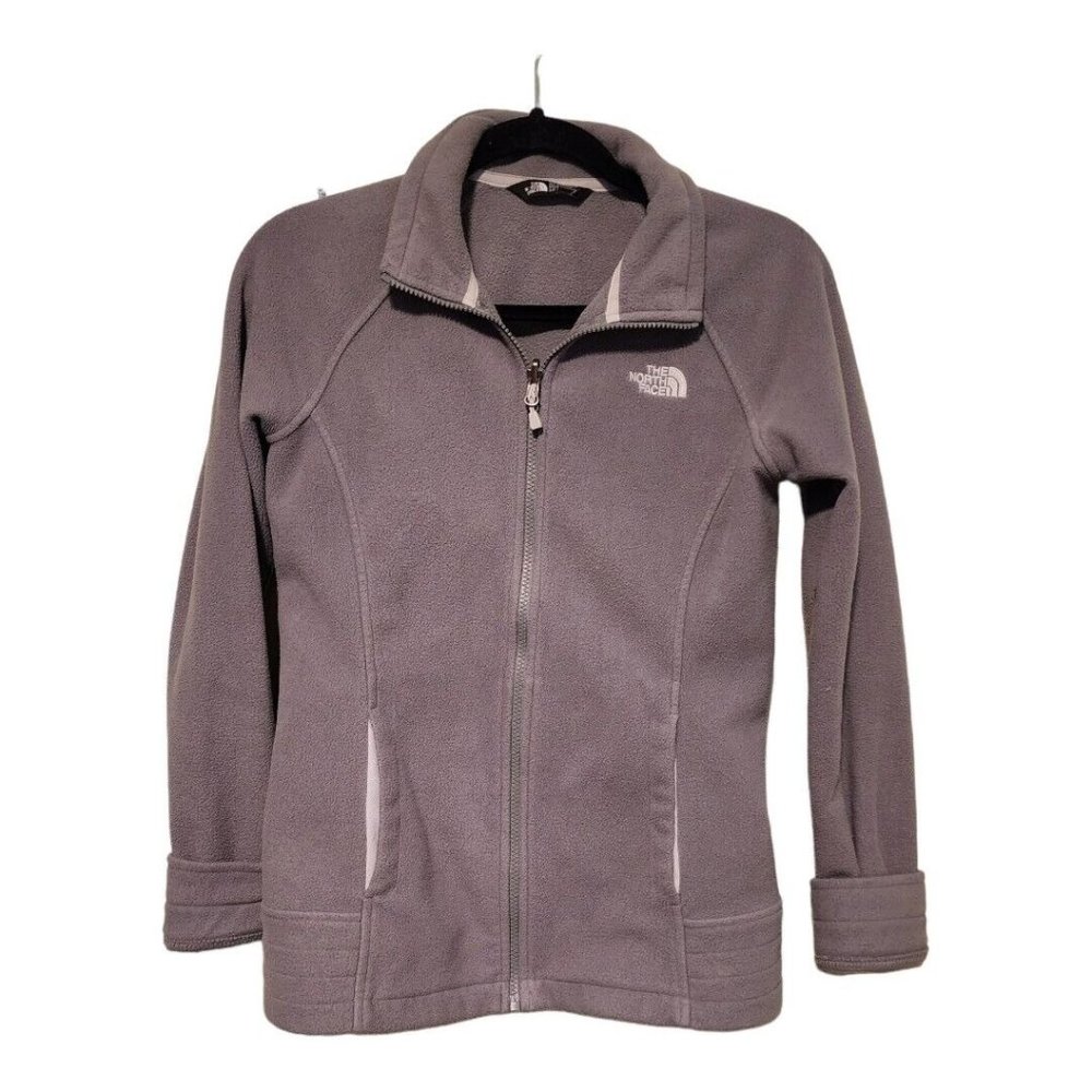 The North Face Jacket Women Size S/P Gray‎ Long Sleeve Fleece Full Zip Outdoor